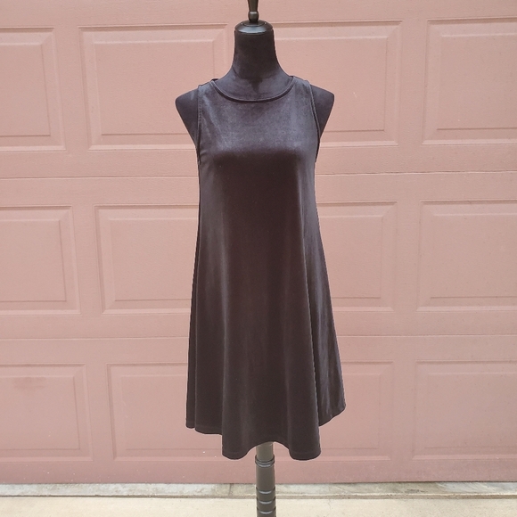 Old Navy Sleeveless Black A-Line Velour Dress Size Small Tall NWOT - Picture 1 of 12